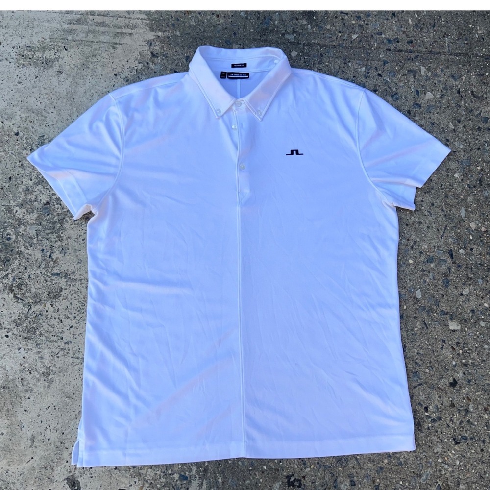 J.Lindeberg Mens Regular Fit Golf Polo Shirt White Short Sleeve 2XL Classic Logo